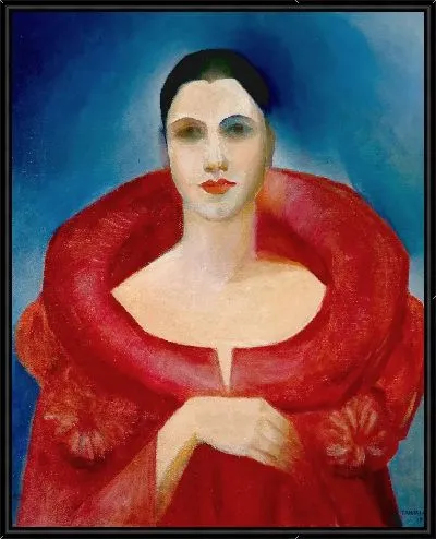 Картина Золотой автопортрет Красное пальто