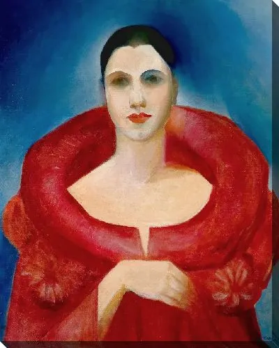 Картина Золотой автопортрет Красное пальто