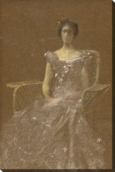 Картина Дама в кресле из ротанга