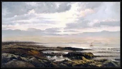 Морской пейзаж с лодкой на горизонте (Seascape with a boat on the horizon)