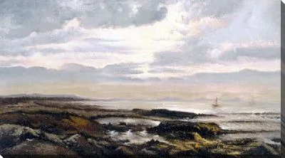 Морской пейзаж с лодкой на горизонте (Seascape with a boat on the horizon)