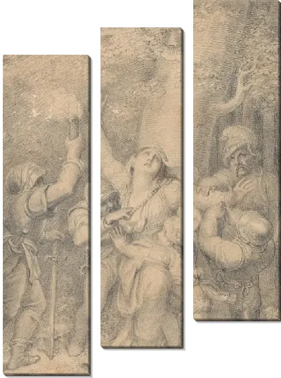 Картина Королева Маргарита Анжуйская с принцем, ее сыном, лишенным своих регалий разбойниками в лесу