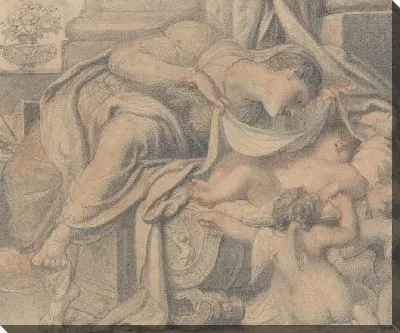 Картина Богородица поклоняется спящему Христу