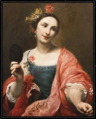 Картина Портрет женщины с маской в руках