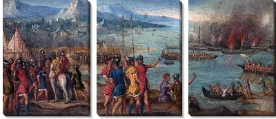 Модульная картина Морской бой (A Naval Battle)