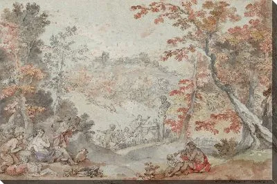 Итальянский Осенний пейзаж с Монте-Порцио и подношением пану, 1763 год