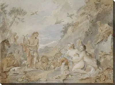 Картина Орфей очаровывает нимф, дриад и животных