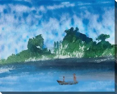 Картина Рембо и его брат в лодке в детстве