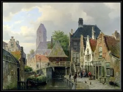 Городской пейзаж с мостом (Urban landscape with a bridge)