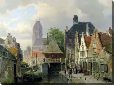 Городской пейзаж с мостом (Urban landscape with a bridge)