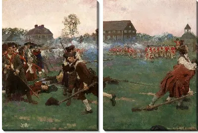 Картина Битва на Лексингтон-Коммон, 19 апреля 1775 года