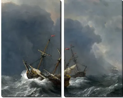 Картина Три корабля в шторм (Three Ships in a Gale)