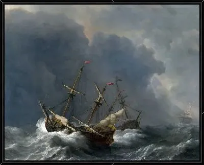 Картина Три корабля в шторм (Three Ships in a Gale)