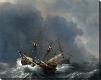 Картина Три корабля в шторм (Three Ships in a Gale)