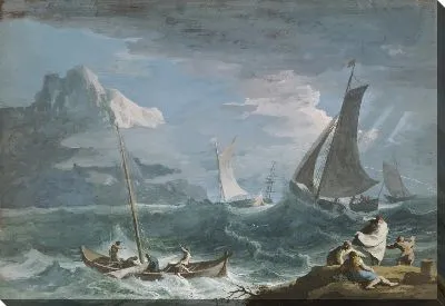 Рыбацкие лодки в шторм