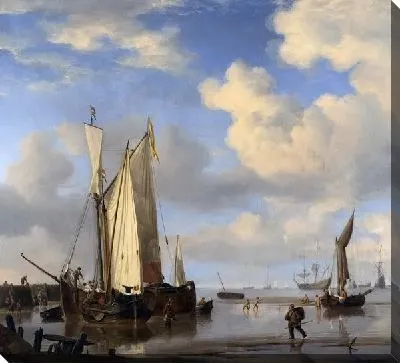 Картина Голландские суда у побережья у купающиеся люди (Dutch Vessels Inshore and Men Bathing)