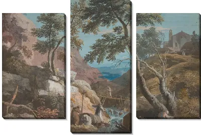 Горный пейзаж с отшельниками