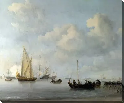 Картина Лодки и яхта (Boats pulling out to a Yacht in a Calm)