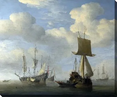 Картина Английское и голландское судна в штиль (An English Vessel and Dutch Ships Becalmed)