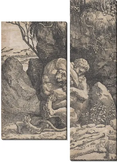 Картина Геркулес и Немейский Лев