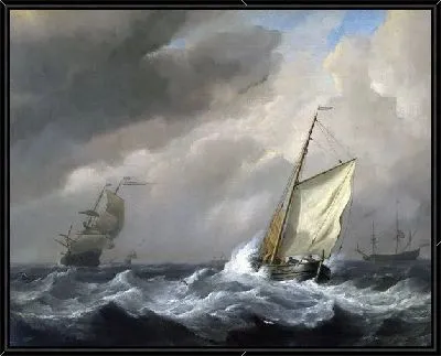 Картина Малые голландские суда в сильный ветер (A Small Dutch Vessel close-hauled in a Strong Breeze)