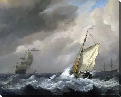 Малые голландские суда в сильный ветер (A Small Dutch Vessel close-hauled in a Strong Breeze)