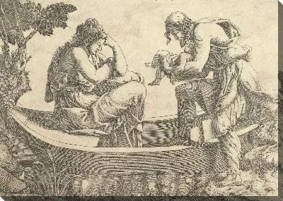 Картина Даная и младенец Персей изгнаны в море Акрисием