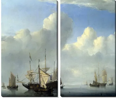 Голландский корабль бросает якорь (A Dutch Ship coming to Anchor)