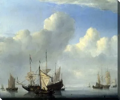 Картина Голландский корабль бросает якорь (A Dutch Ship coming to Anchor)