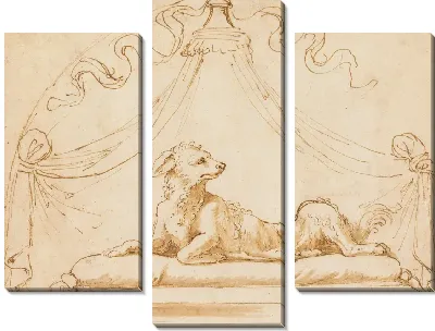 Картина Эскиз памятника собаке