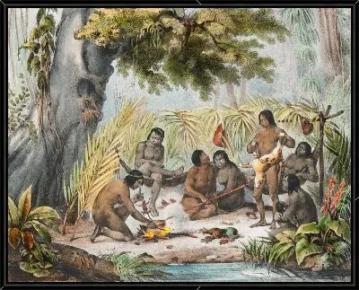 Индейцы в своей хижине