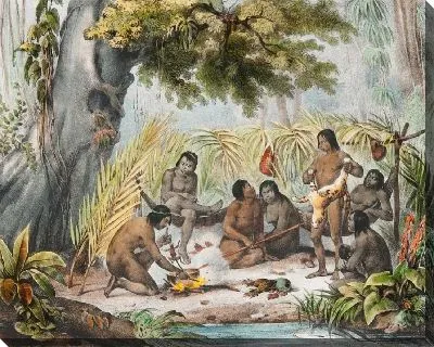 Индейцы в своей хижине