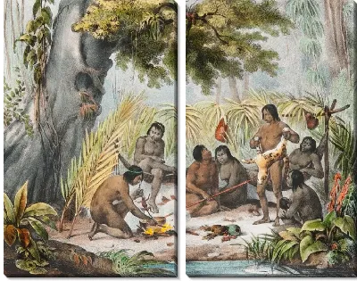 Индейцы в своей хижине