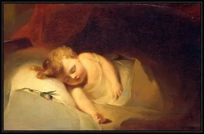 Картина Ребенок спит (бутон розы)