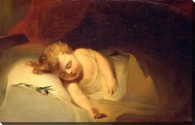 Картина Ребенок спит (бутон розы)