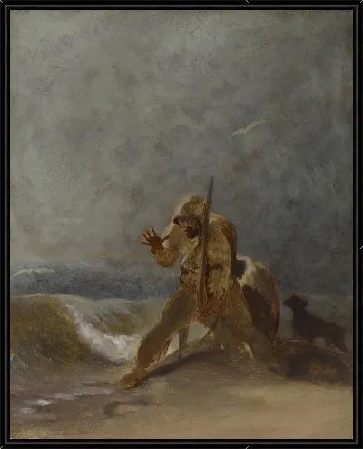 Картина Отпечаток ноги на песке