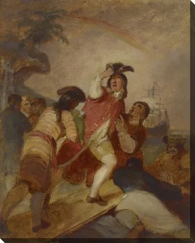 Картина Робинзон Крузо и его человек пятница покидают остров