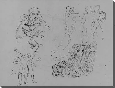 Картина Пять рисунков этюдов (из альбома для рисования)