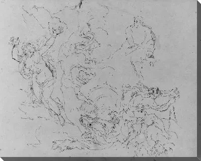 Картина Персей и Андромеда (после Тициана?); Геракл борется со Львом Немионом (из альбома для эскизов)