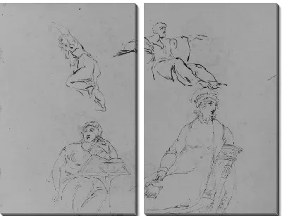 Картина Четыре рисунка этюдов (из альбома для рисования)