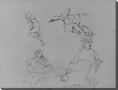 Картина Четыре рисунка этюдов (из альбома для рисования)