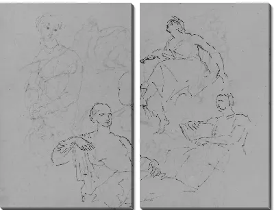 Картина Четыре рисунка этюдов (из альбома для рисования)