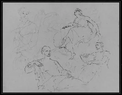 Картина Четыре рисунка этюдов (из альбома для рисования)