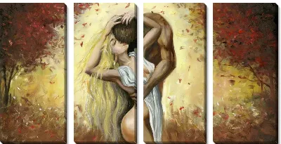 Модульная картина Страстный поцелуй