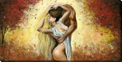 Картина маслом Страстный поцелуй