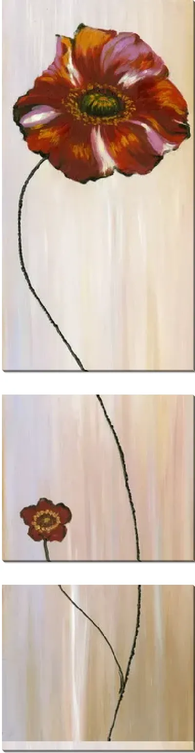 Модульная картина Красный цветок №4