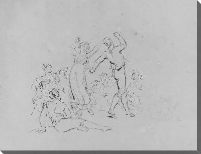 Картина Мужчина и женщина танцуют с людьми, наблюдающими (из альбома для рисования)