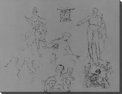 Картина Шестизначные эскизы и круглый стол (из этюдника)