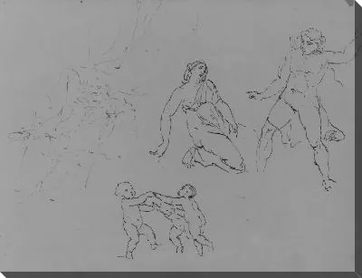 Картина Сидящий Бородач [Фальстаф?]; Лукреция - а также ?; Три танцующих Путти (из альбома для рисование)