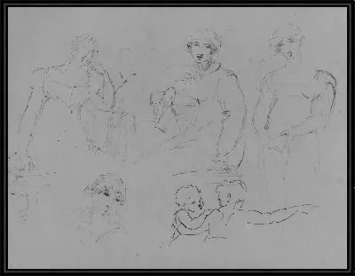 Картина Пять рисунков этюдов (из альбома для рисования)